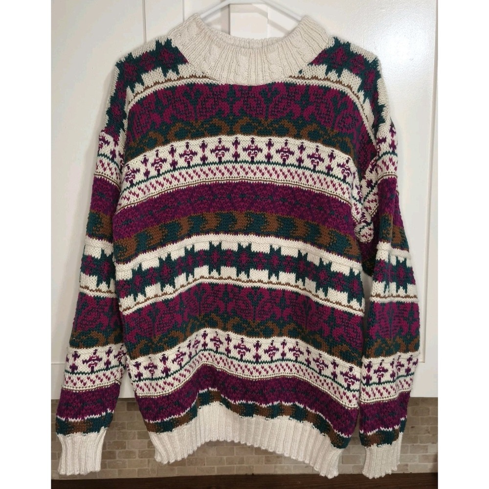 Alps Fine Womens Apparel Aztec Pullover Knit Winter Sweater Vintage Made In Usa‎